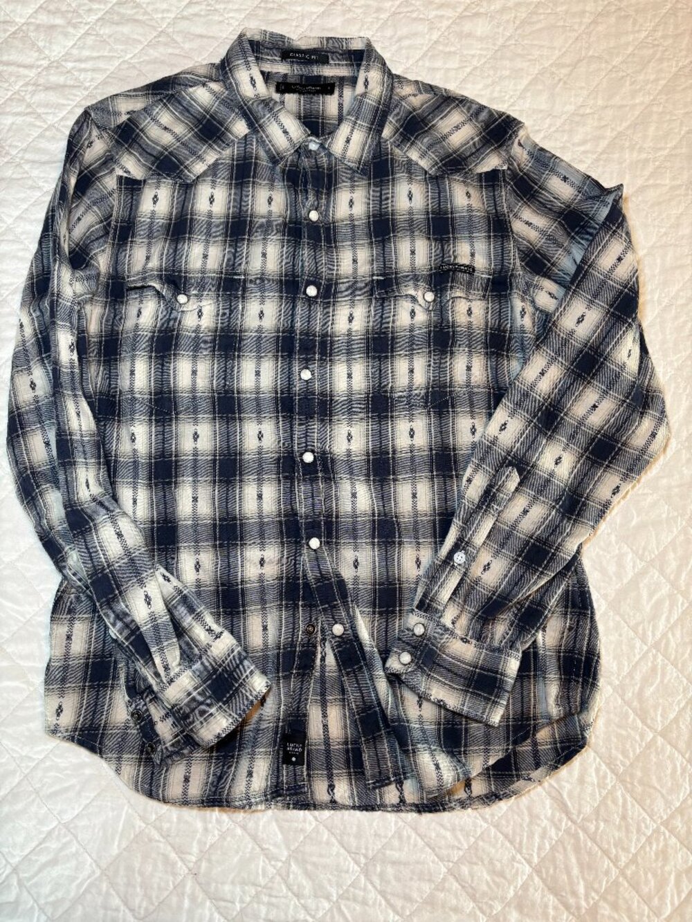 Lucky Brand Men's Snap Button Up Shirt Size Small